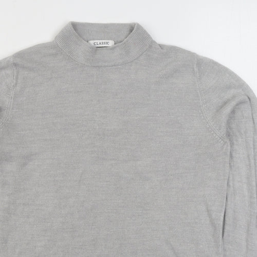 Marks and Spencer Womens Grey Round Neck  Acrylic Pullover Jumper Size 12