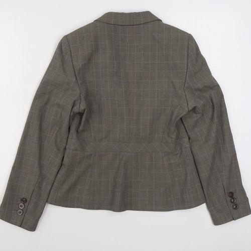 NEXT Womens Brown Plaid  Jacket Blazer Size 10  Button