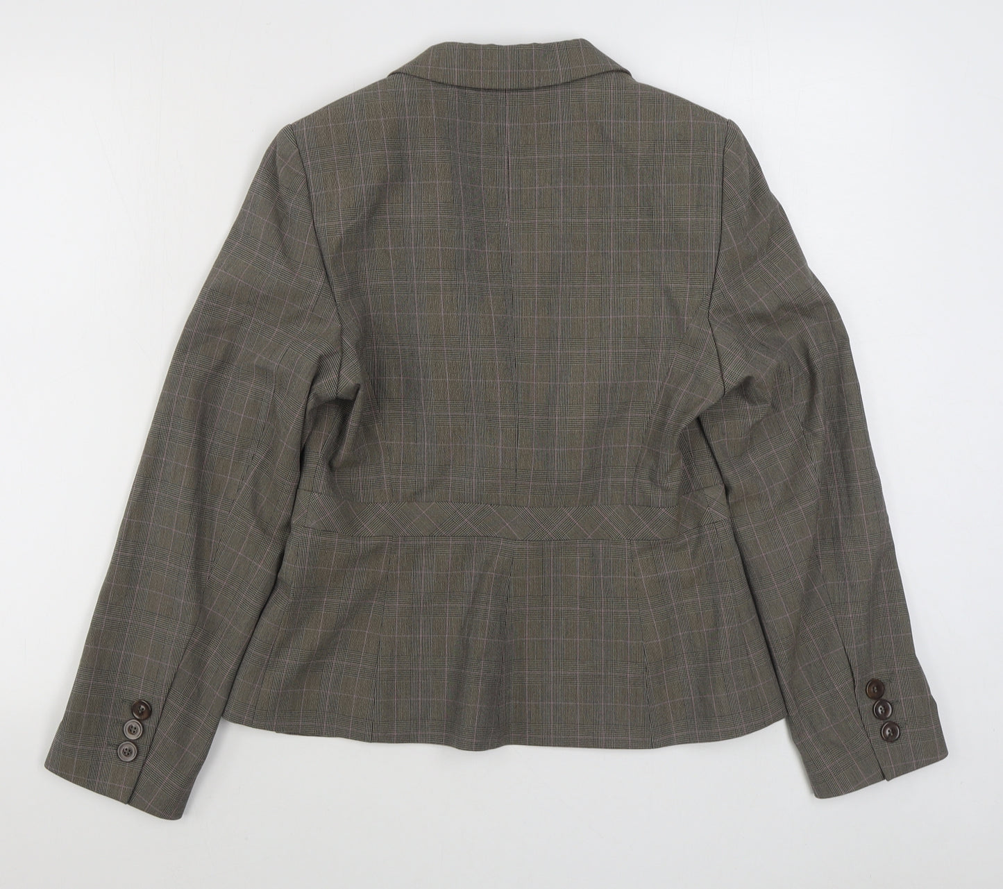NEXT Womens Brown Plaid  Jacket Blazer Size 10  Button