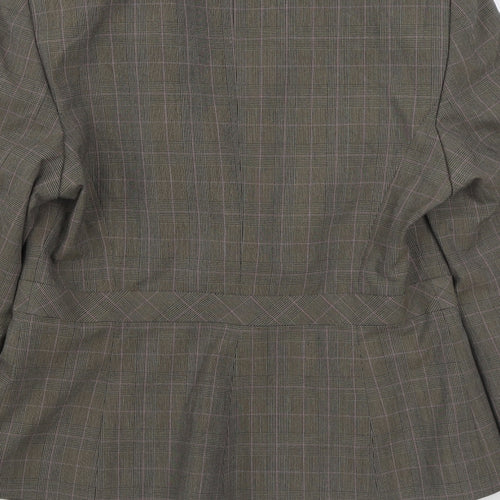 NEXT Womens Brown Plaid  Jacket Blazer Size 10  Button