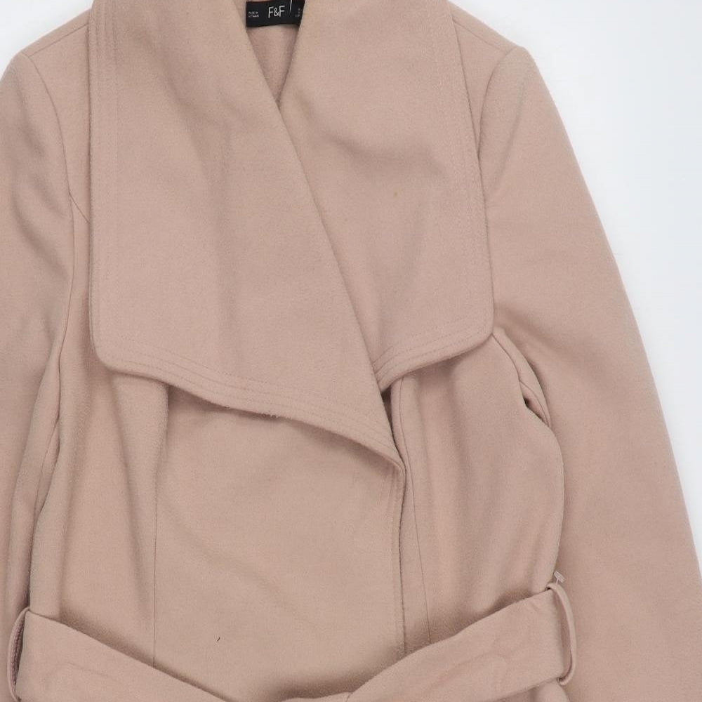 F&F Womens Pink   Overcoat Coat Size 8  Tie