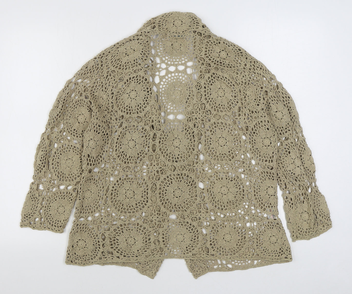 Matalan Womens Beige V-Neck  100% Cotton Cardigan Jumper Size 20