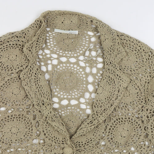Matalan Womens Beige V-Neck  100% Cotton Cardigan Jumper Size 20