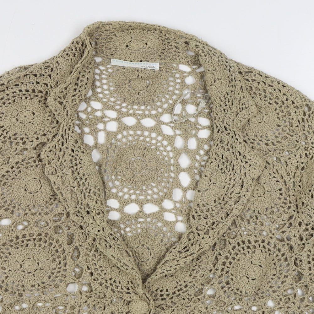 Matalan Womens Beige V-Neck  100% Cotton Cardigan Jumper Size 20