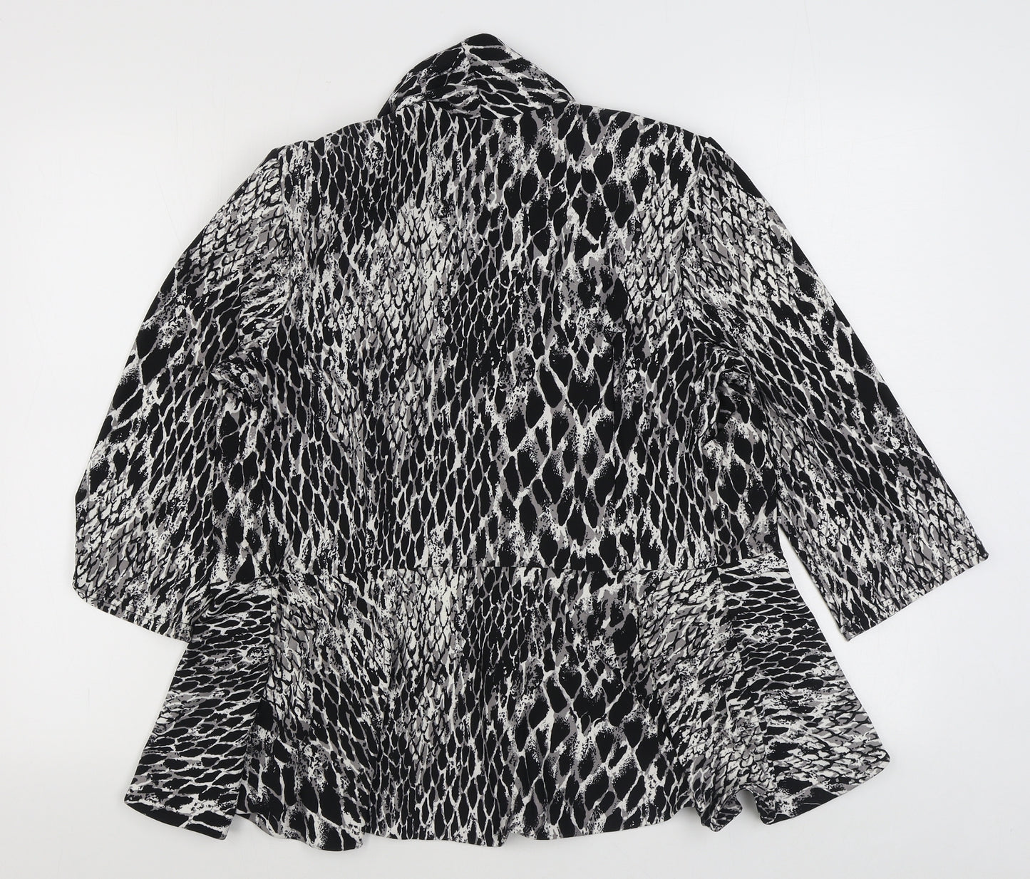 Roman Womens Black Animal Print  Jacket Blazer Size 12