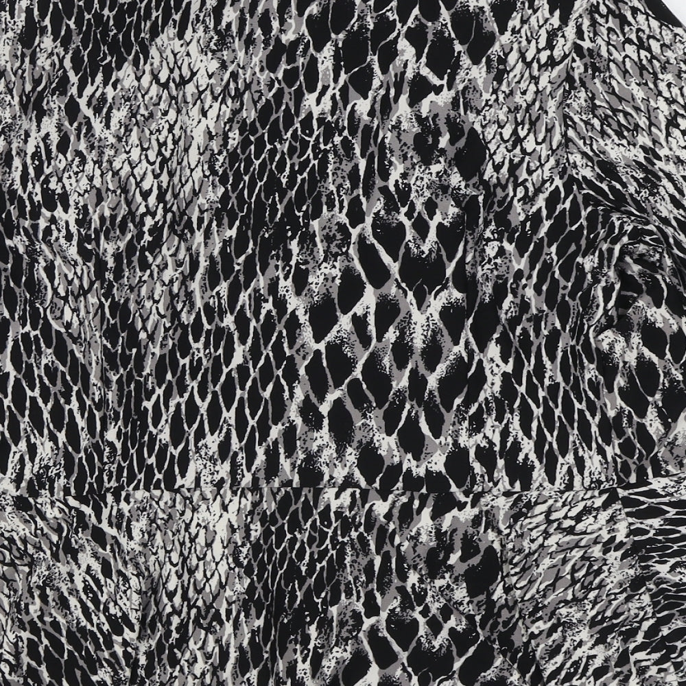 Roman Womens Black Animal Print  Jacket Blazer Size 12