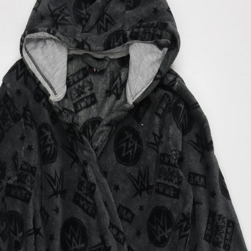 George Boys Grey Geometric Polyester  Gown Size 13-14 Years  Hook & Loop - WWE Wrestling
