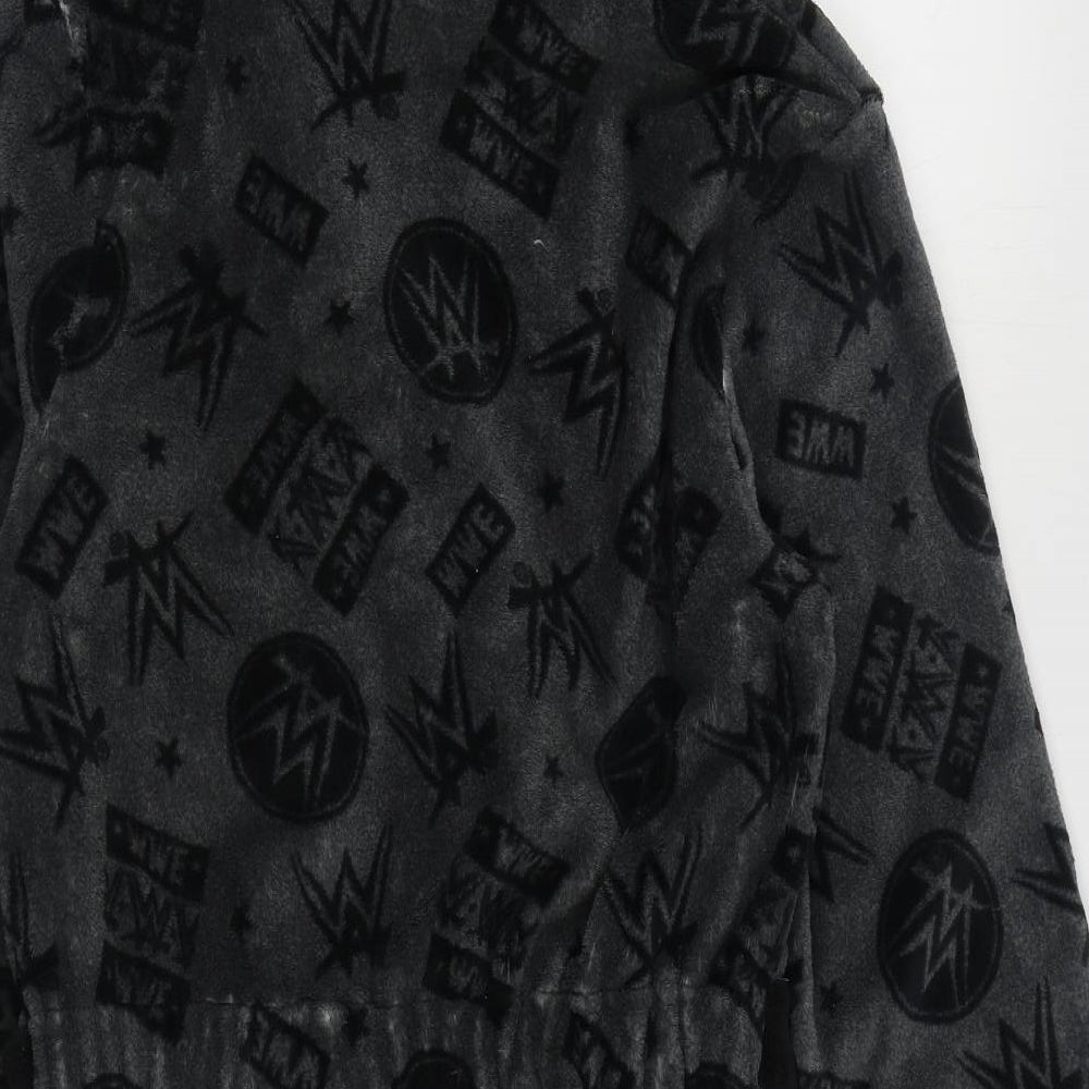 George Boys Grey Geometric Polyester  Gown Size 13-14 Years  Hook & Loop - WWE Wrestling