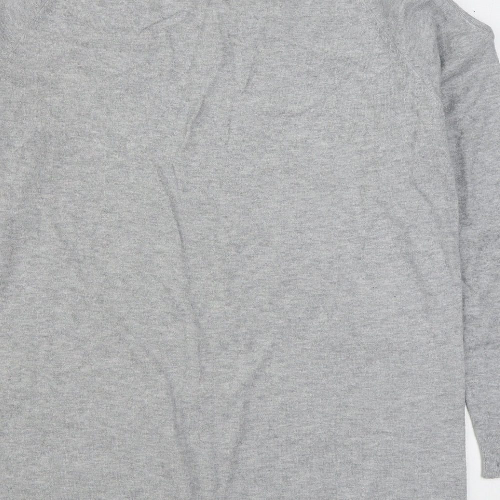 Dorothy Perkins Womens Grey Round Neck  Viscose Pullover Jumper Size 16