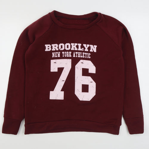 Preworn Womens Red  Polyester Pullover Sweatshirt Size S  Pullover