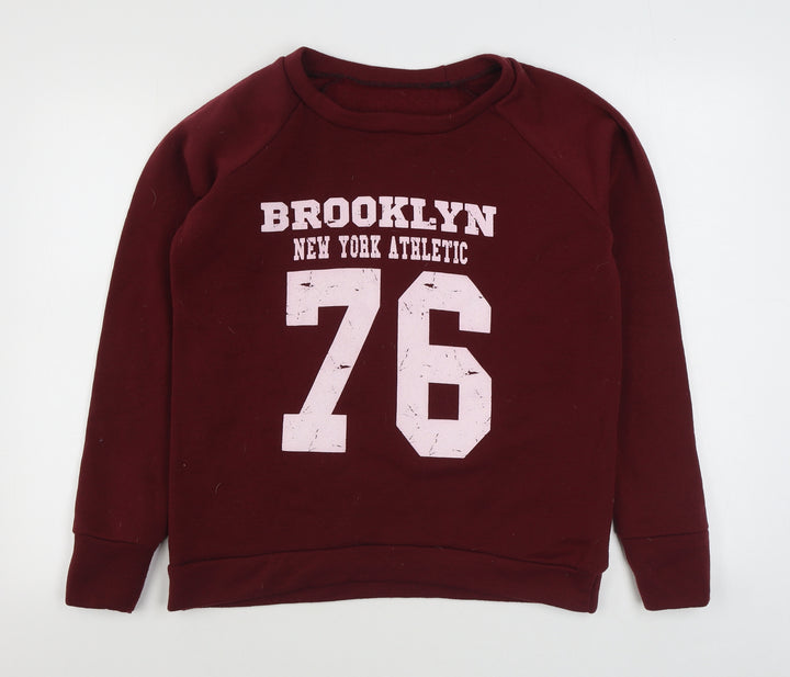 Preworn Womens Red Polyester Pullover Sweatshirt Size S Pullover