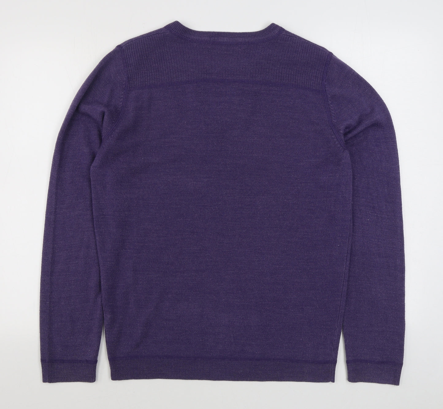 Debenhams Womens Purple V-Neck  Acrylic Pullover Jumper Size M