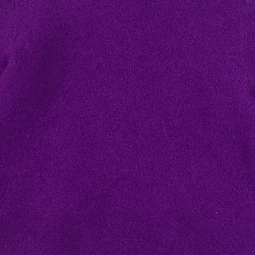 Deane & White Womens Purple V-Neck  Wool Full Zip Jumper Size XL