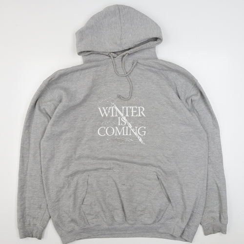 Awdis Mens Grey  Cotton Pullover Hoodie Size 2XL   - Game of Thrones