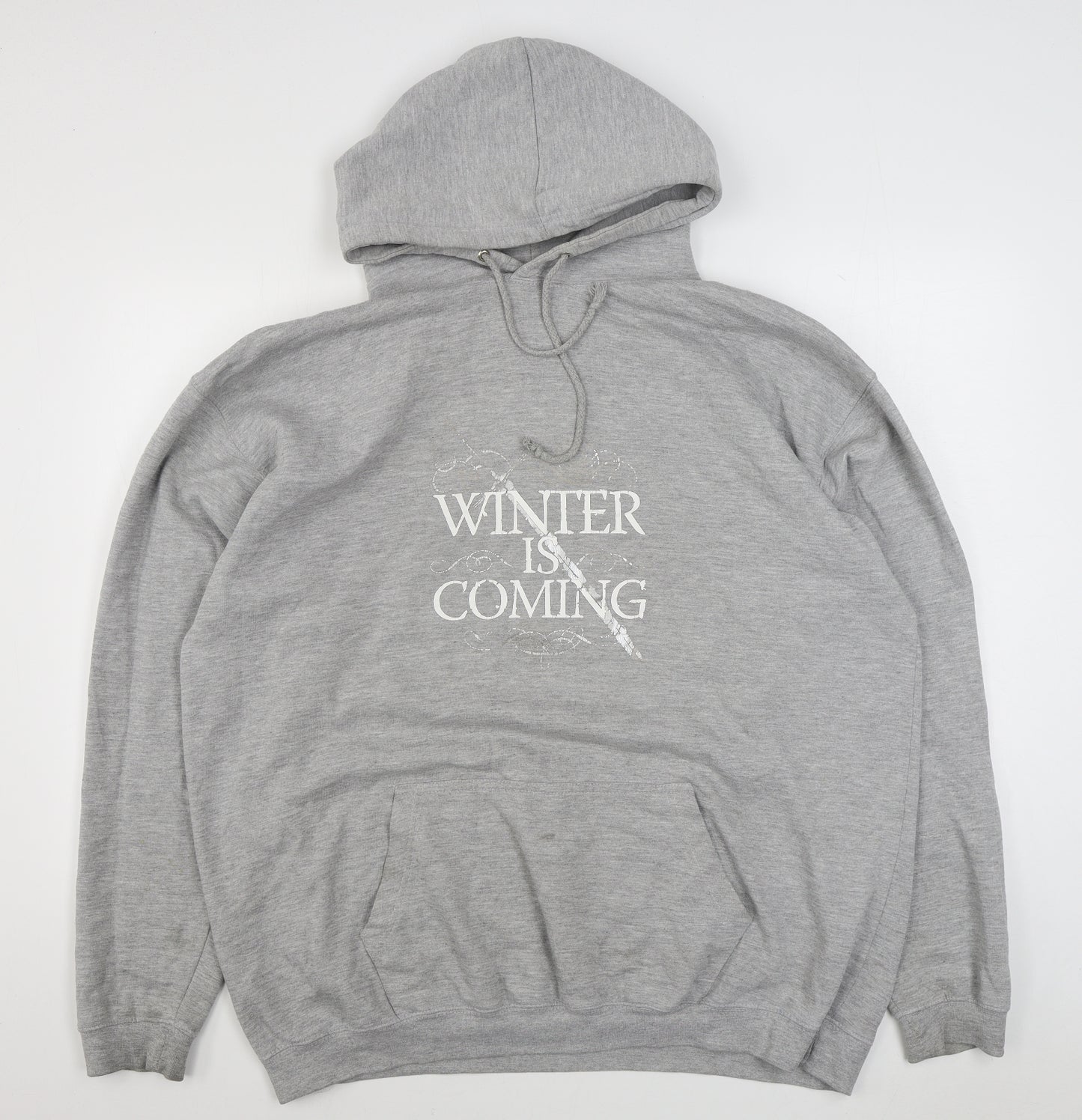 Awdis Mens Grey  Cotton Pullover Hoodie Size 2XL   - Game of Thrones