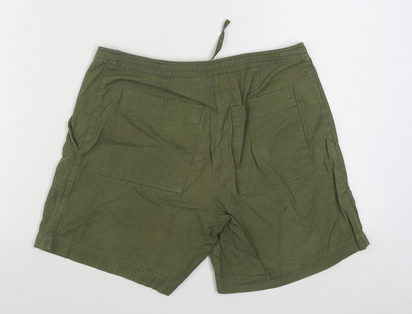 H&M Womens Green  100% Cotton Cargo Shorts Size 10 L6 in Regular Button