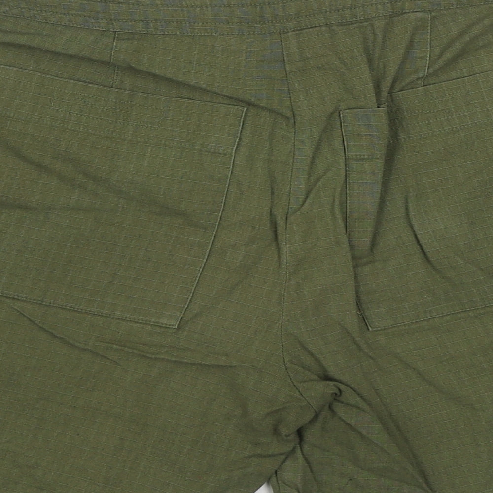 H&M Womens Green  100% Cotton Cargo Shorts Size 10 L6 in Regular Button