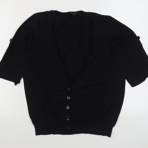 Dorothy Perkins Womens Black V-Neck  100% Cotton Cardigan Jumper Size 18