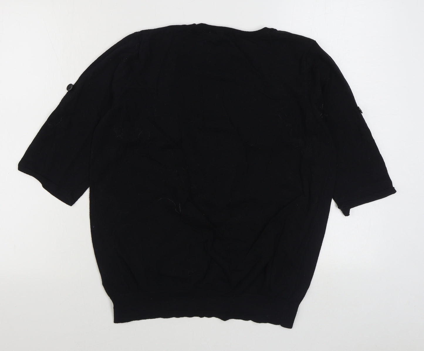 Dorothy Perkins Womens Black V-Neck  100% Cotton Cardigan Jumper Size 18
