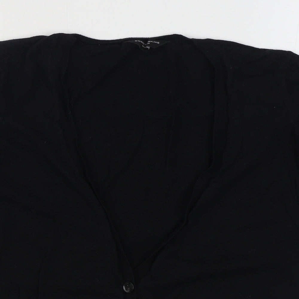 Dorothy Perkins Womens Black V-Neck  100% Cotton Cardigan Jumper Size 18