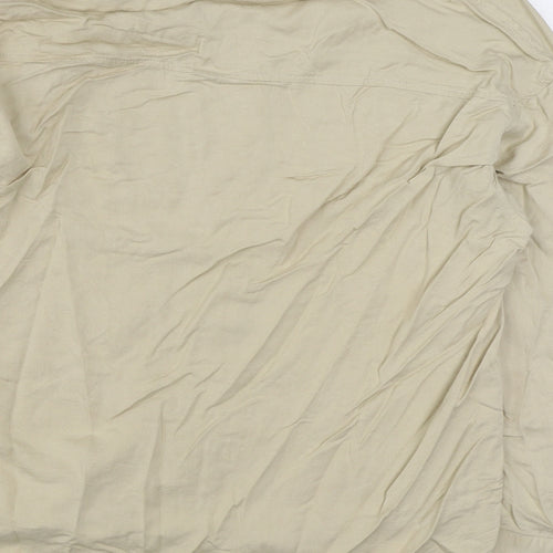 SheIn Womens Beige  Polyester Basic Button-Up Size M Collared