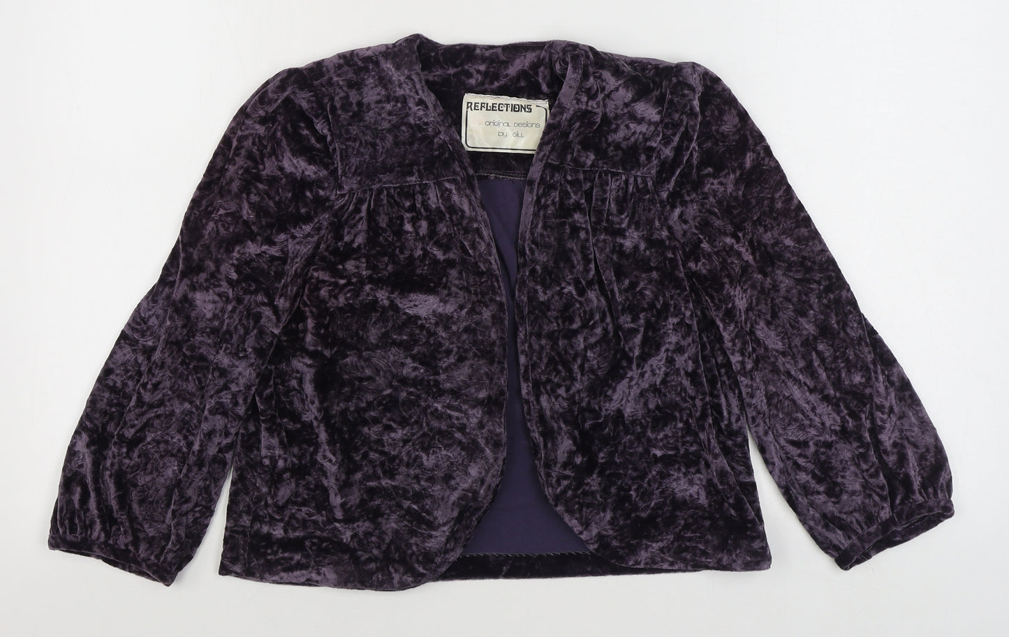 Reflections Womens Purple V-Neck  Polyester Shrug Jumper Size 12