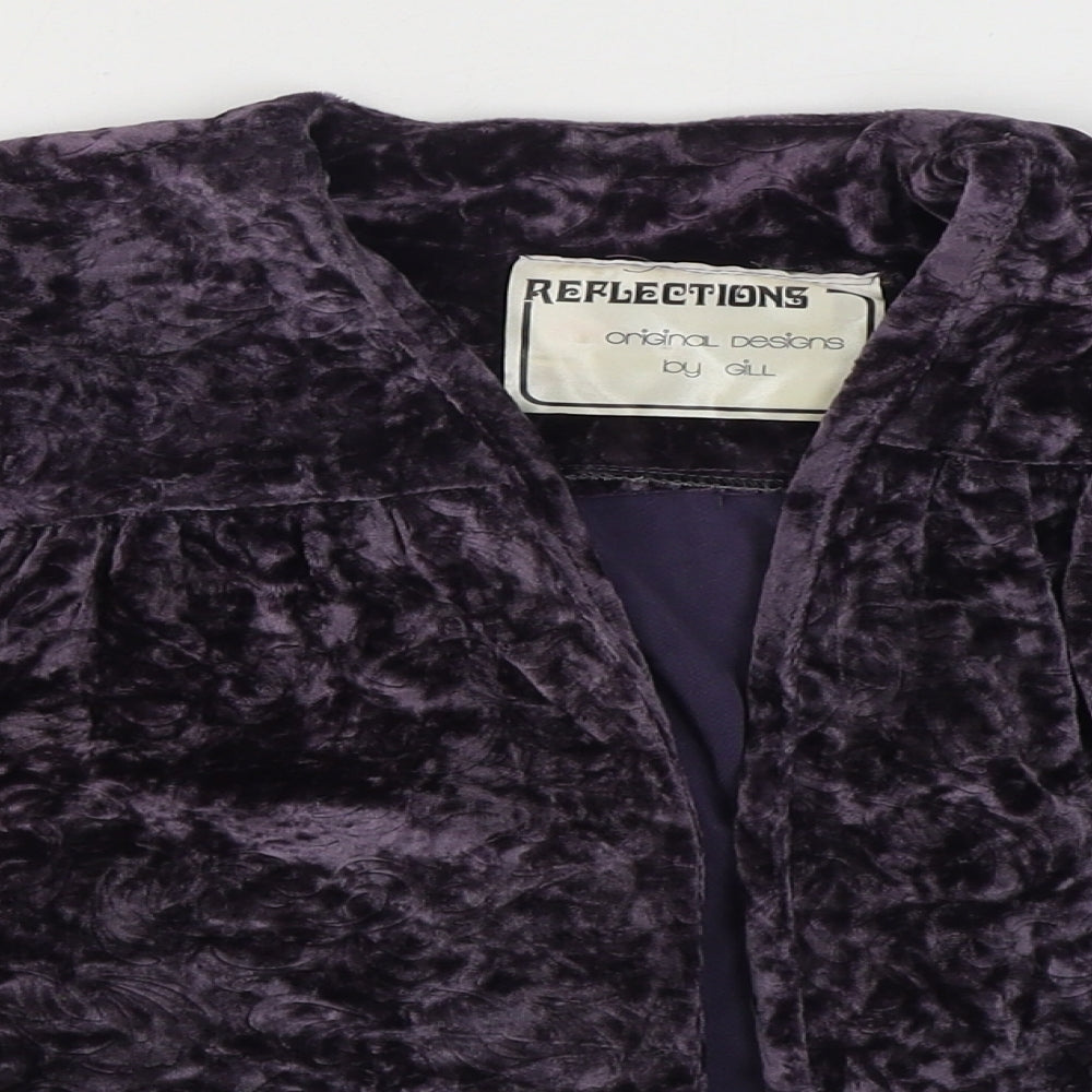 Reflections Womens Purple V-Neck  Polyester Shrug Jumper Size 12