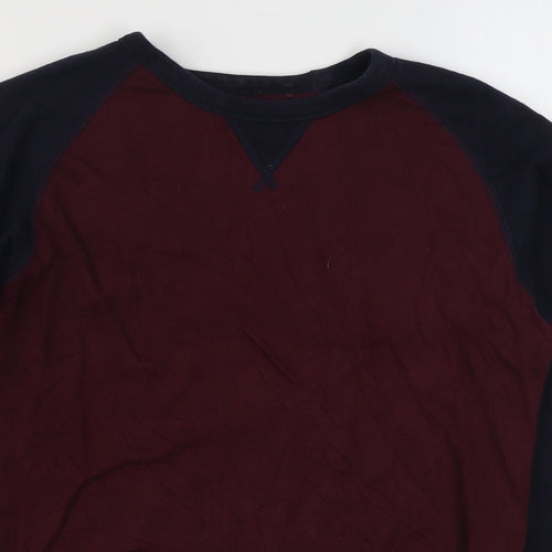 UNI OLO Mens Red  Cotton Pullover Sweatshirt Size S