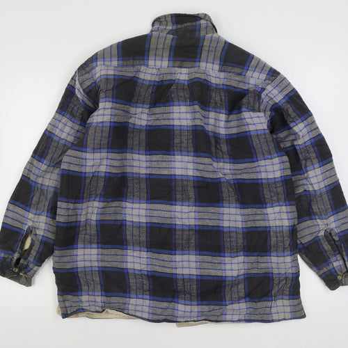 Emos Mens Blue Plaid  Jacket  Size M  Button