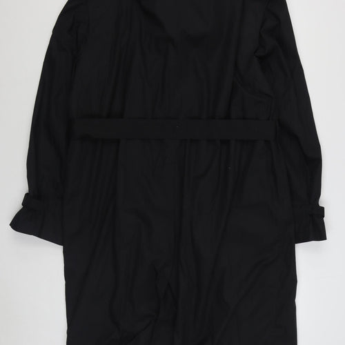 C&A Mens Black   Trench Coat Coat Size XL  Button