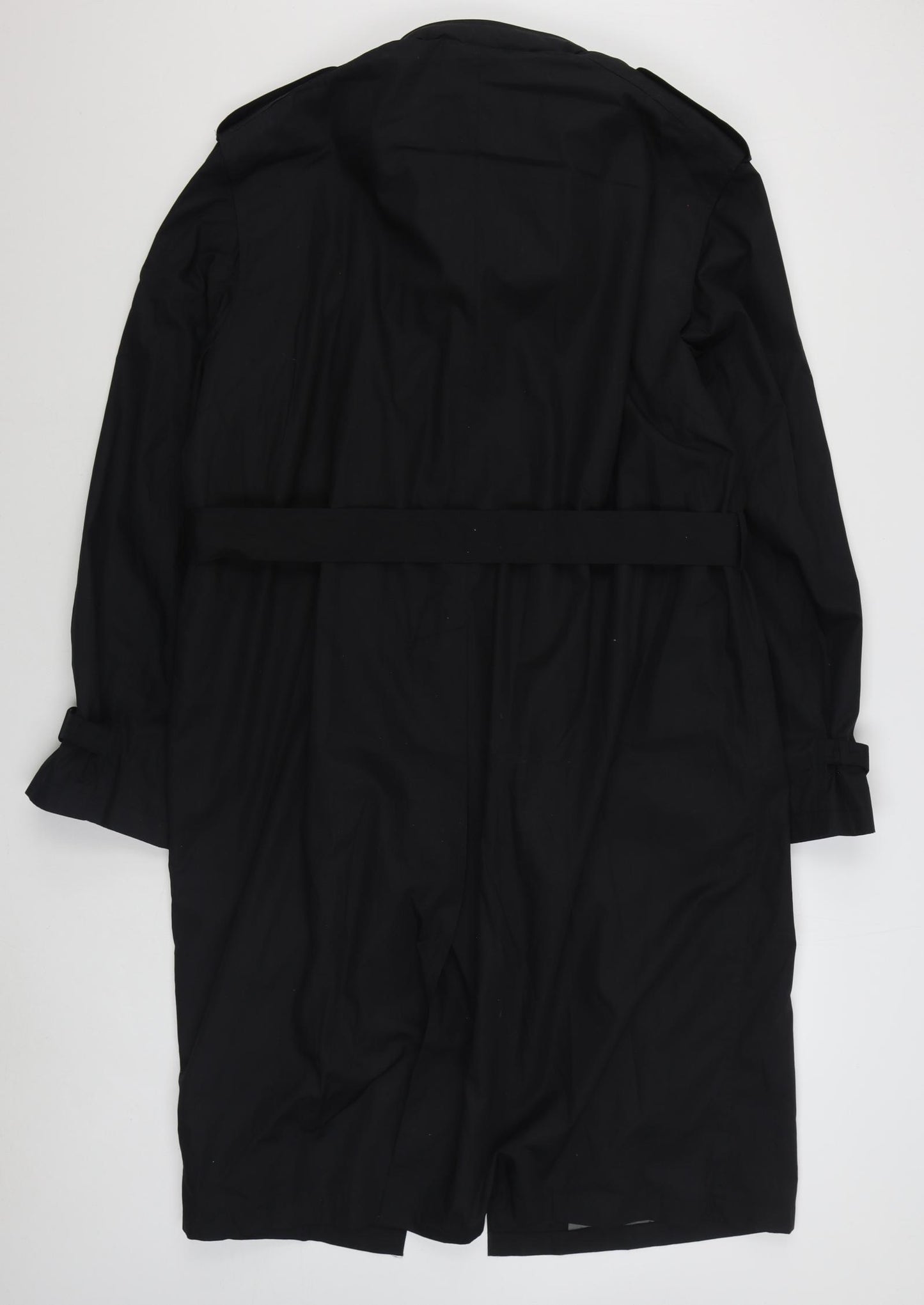 C&A Mens Black   Trench Coat Coat Size XL  Button