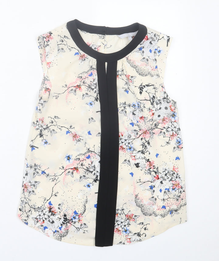 Red Herring Womens Multicoloured Floral Polyester Basic Tank Size 8 Crew Neck