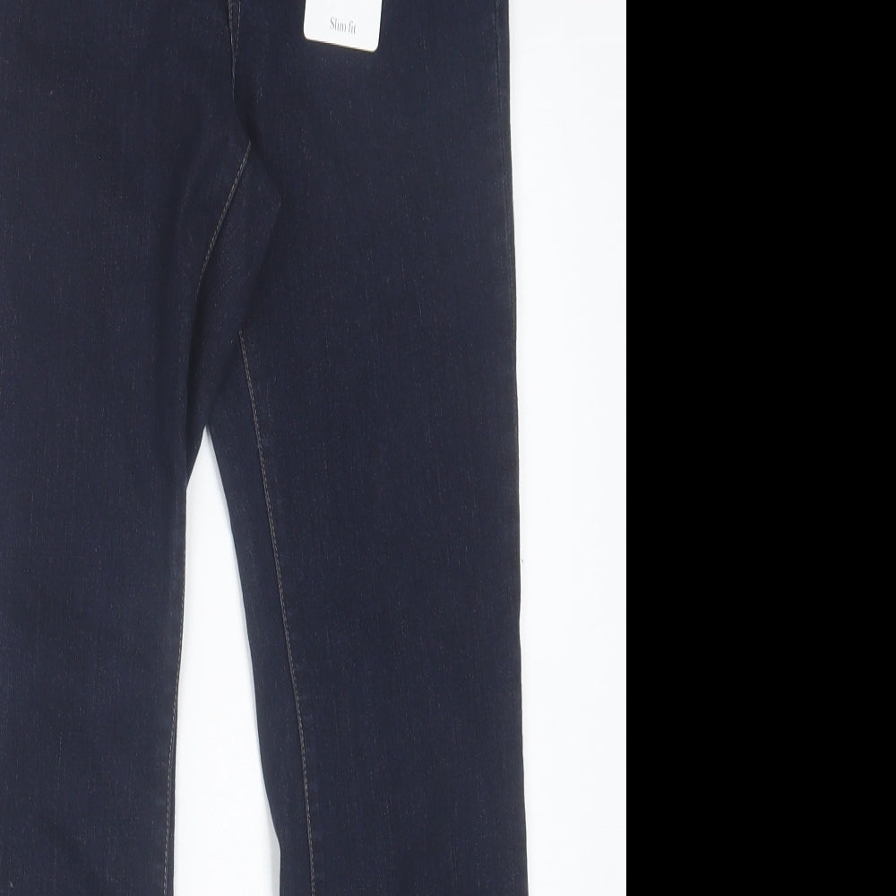 Gloria Vanderbilt Womens Blue  Cotton Straight Jeans Size 8 L29 in Slim Button