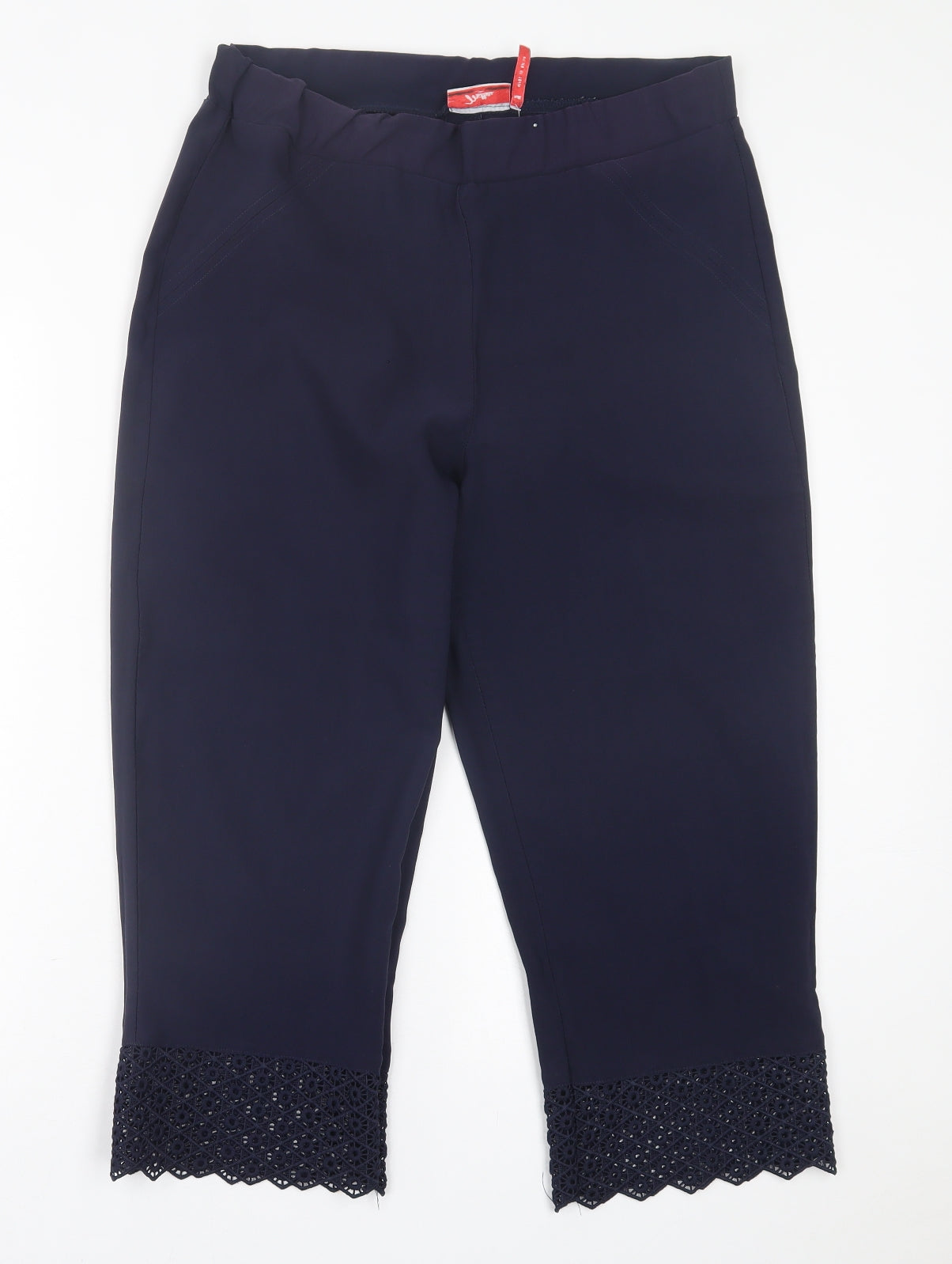 Millers Womens Blue  Polyester Cropped Trousers Size 14 L22 in Regular