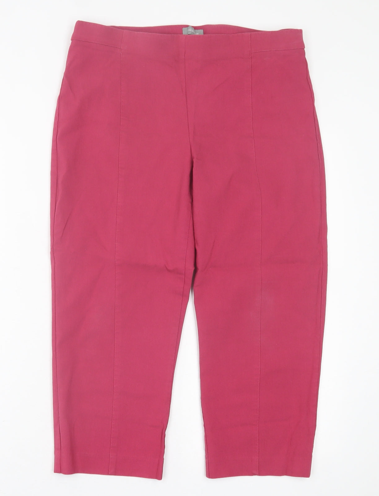 Suzanne Grae Womens Pink  Viscose Cropped Trousers Size M L20 in Regular