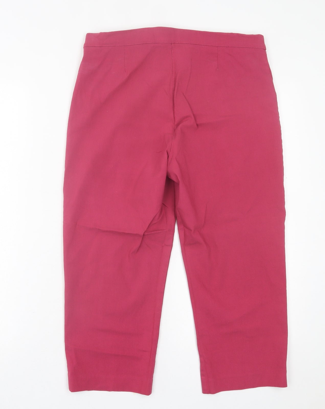 Suzanne Grae Womens Pink  Viscose Cropped Trousers Size M L20 in Regular