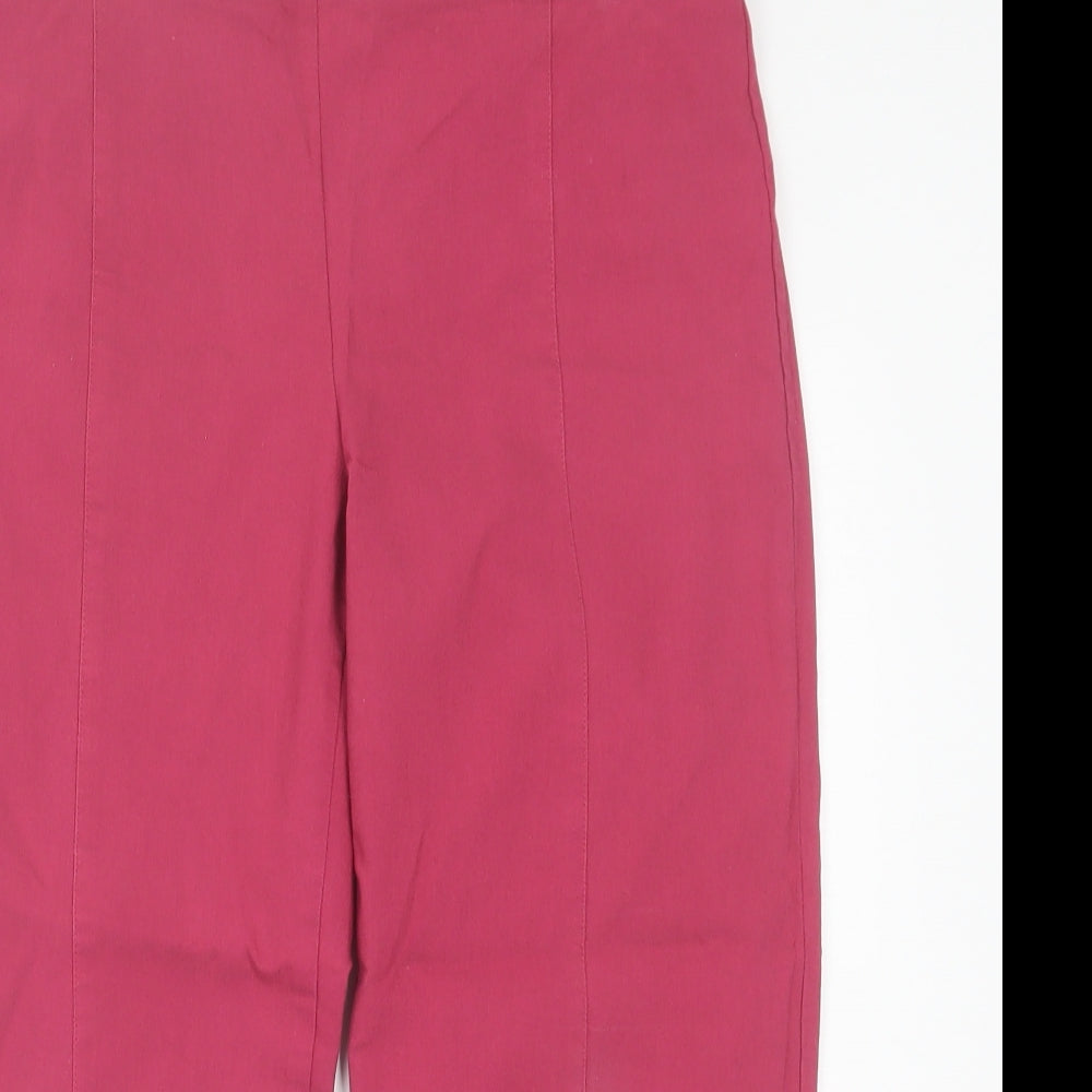Suzanne Grae Womens Pink  Viscose Cropped Trousers Size M L20 in Regular
