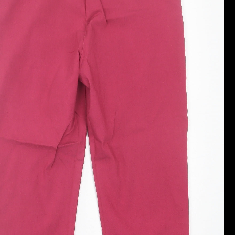 Suzanne Grae Womens Pink  Viscose Cropped Trousers Size M L20 in Regular