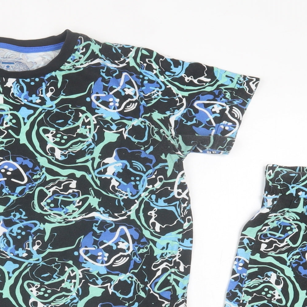 Matalan Boys Blue Geometric Cotton  Pyjama Set Size 12 Years  Pullover - Pyjama Short set