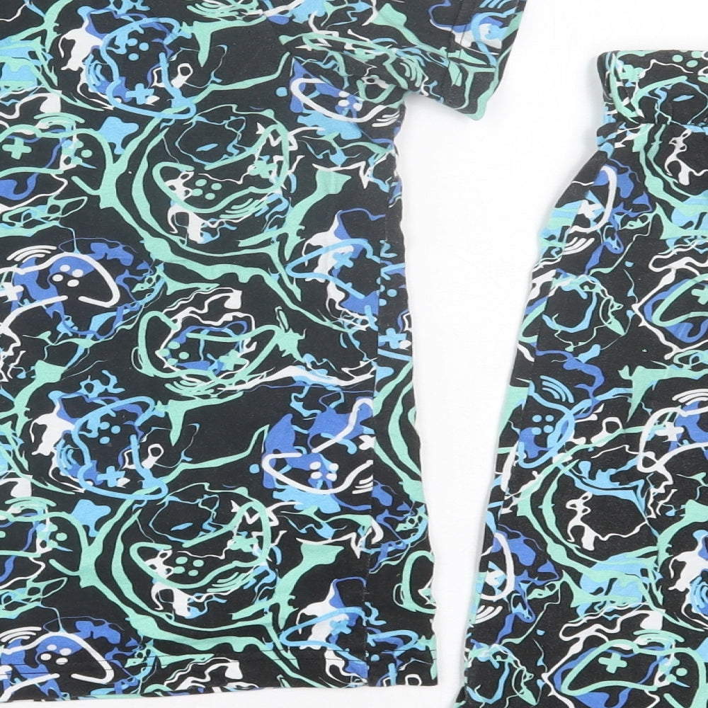 Matalan Boys Blue Geometric Cotton  Pyjama Set Size 12 Years  Pullover - Pyjama Short set