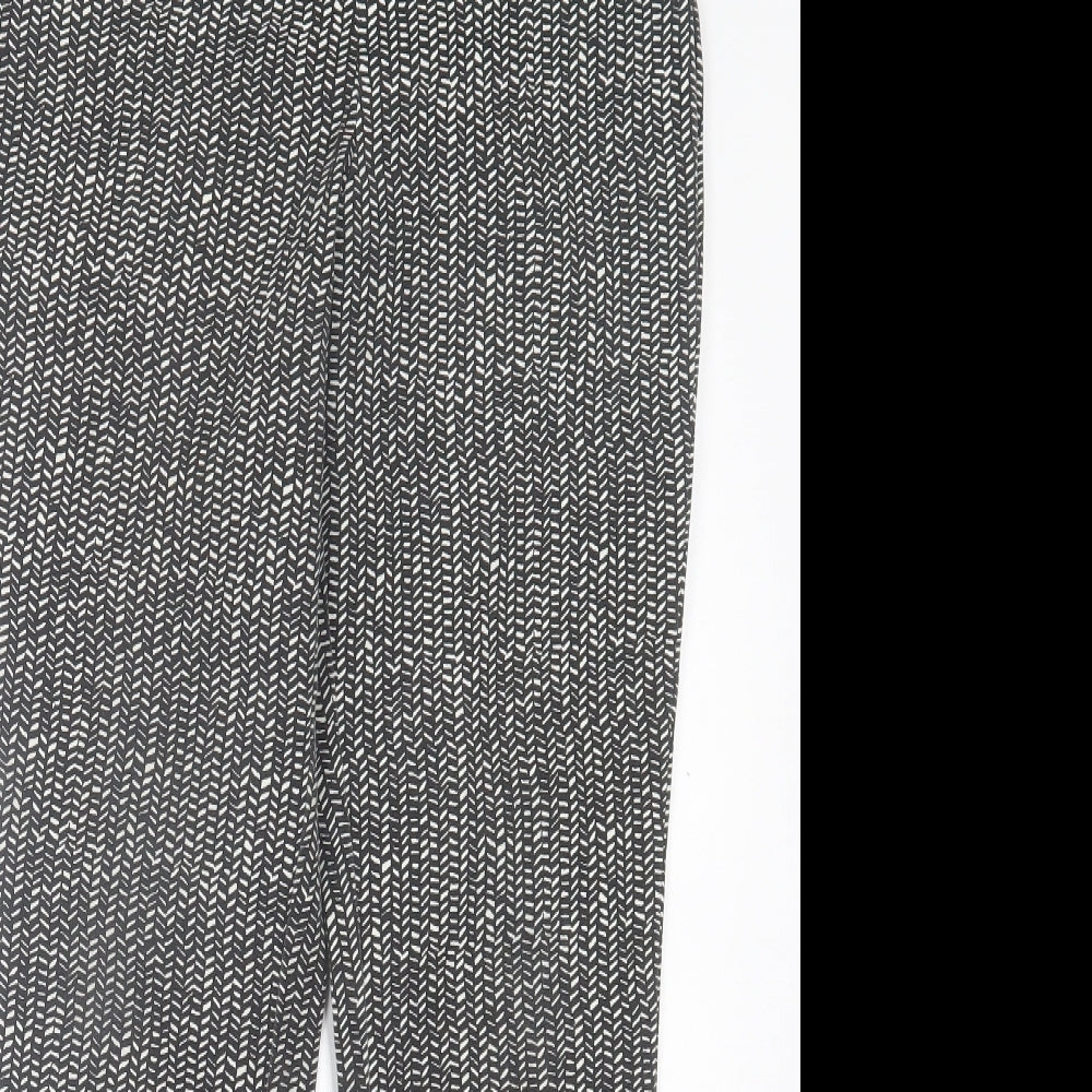 Phase Eight Womens Black Geometric Viscose Trousers  Size 8 L27 in Regular Zip