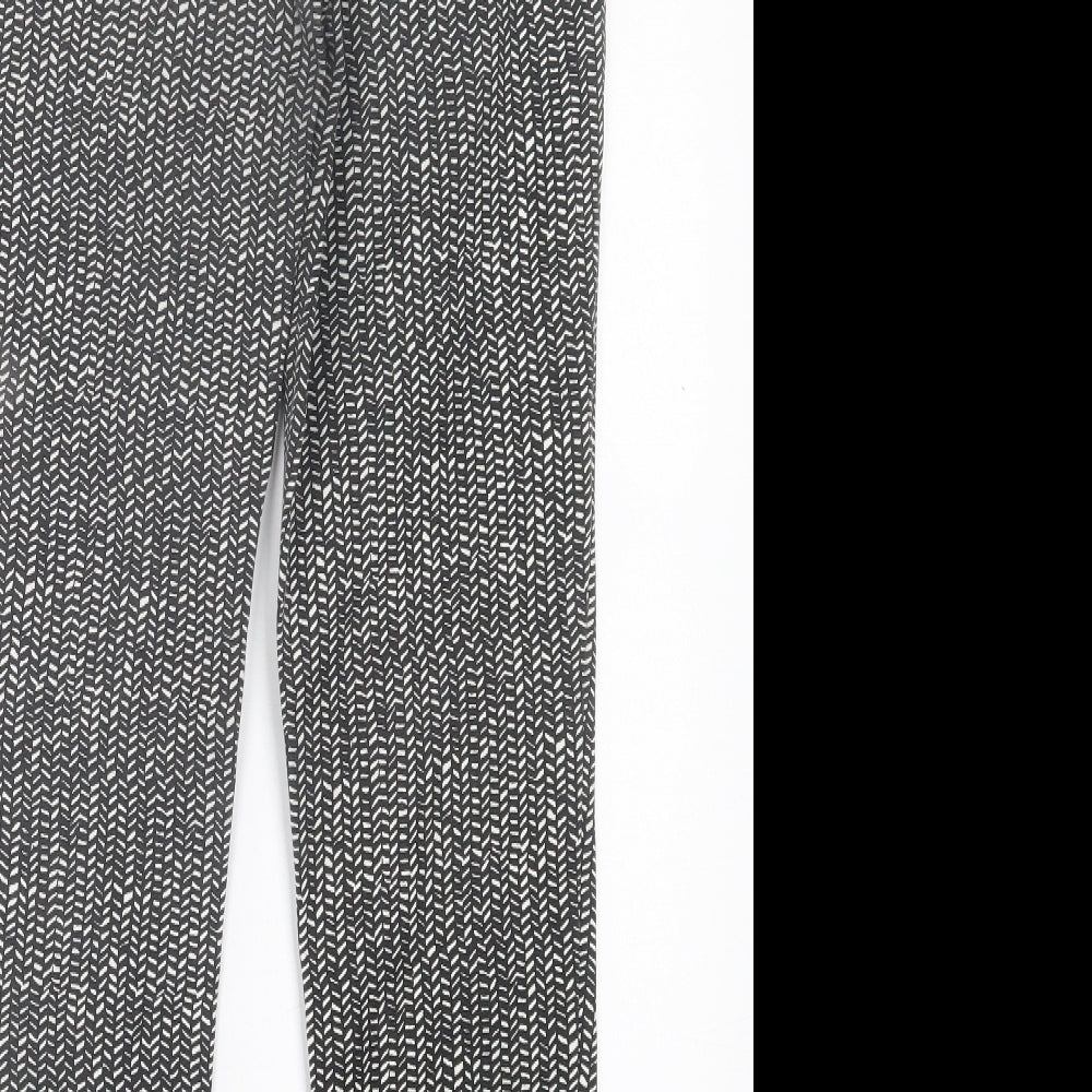 Phase Eight Womens Black Geometric Viscose Trousers  Size 8 L27 in Regular Zip