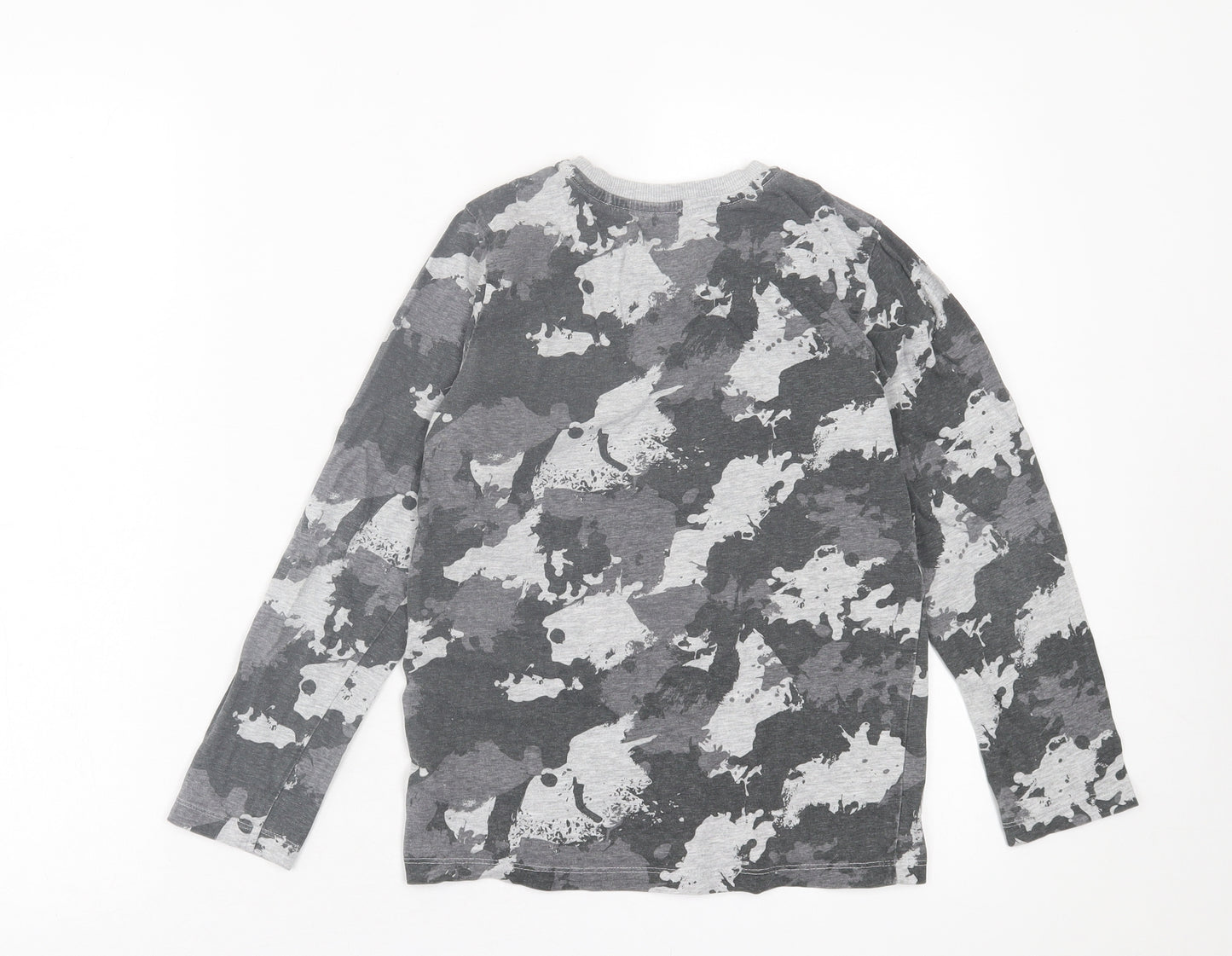 Urban dept Boys Grey Camouflage Cotton Basic Casual Size 11 Years Crew Neck Pullover