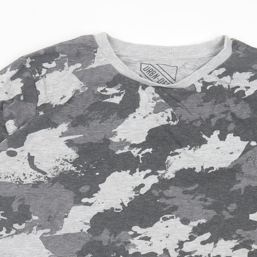 Urban dept Boys Grey Camouflage Cotton Basic Casual Size 11 Years Crew Neck Pullover