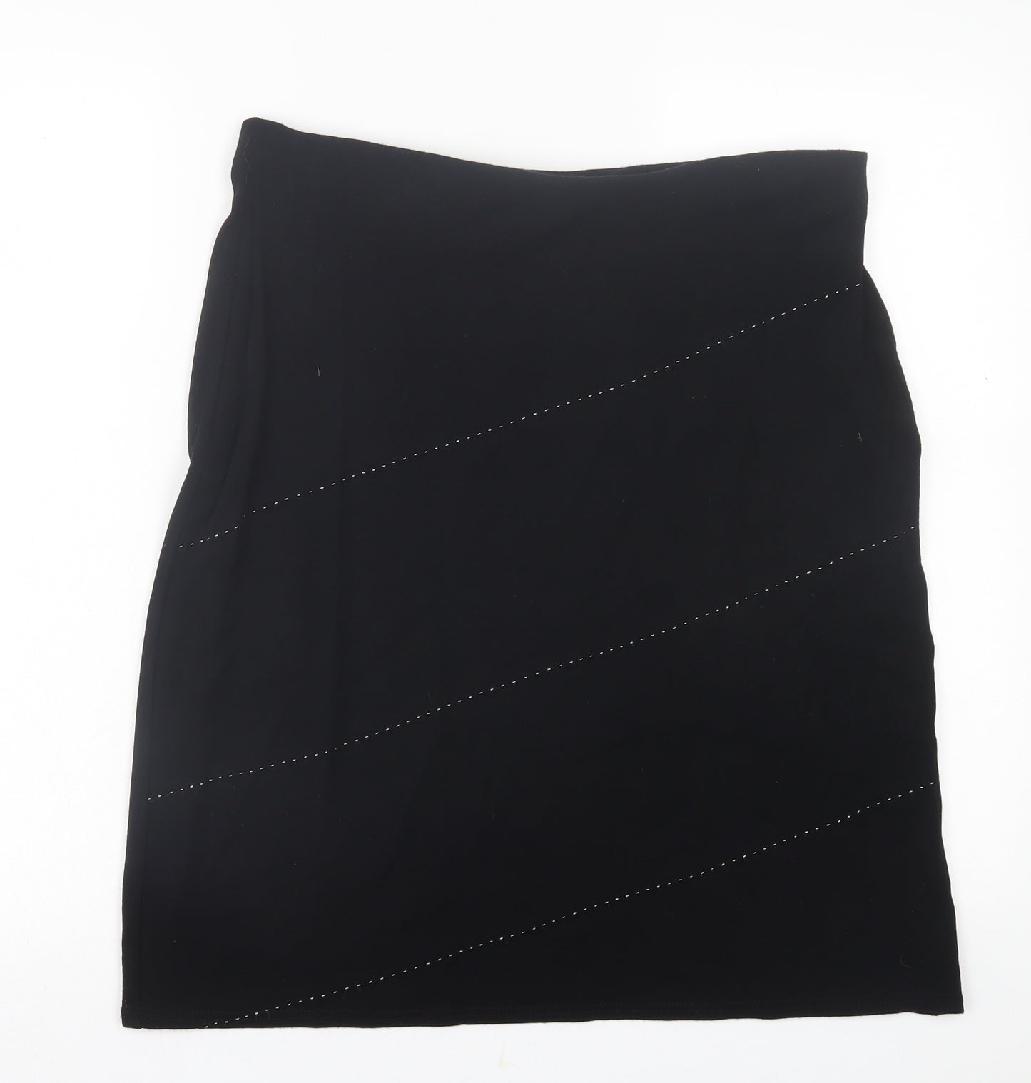 AMARANTO Womens Black  Viscose A-Line Skirt Size 18
