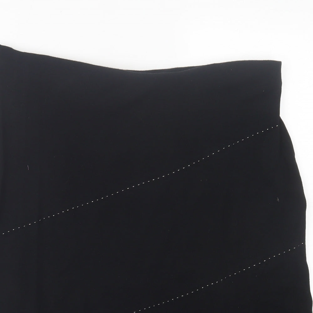 AMARANTO Womens Black  Viscose A-Line Skirt Size 18