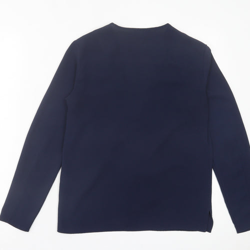 George Womens Blue  Polyester Basic Blouse Size 8 V-Neck
