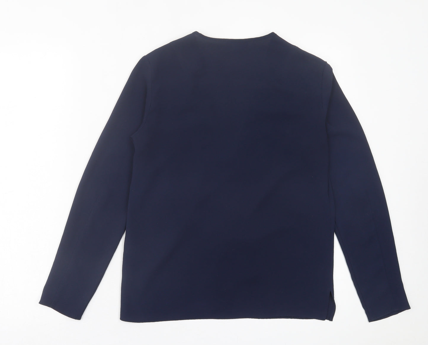 George Womens Blue  Polyester Basic Blouse Size 8 V-Neck