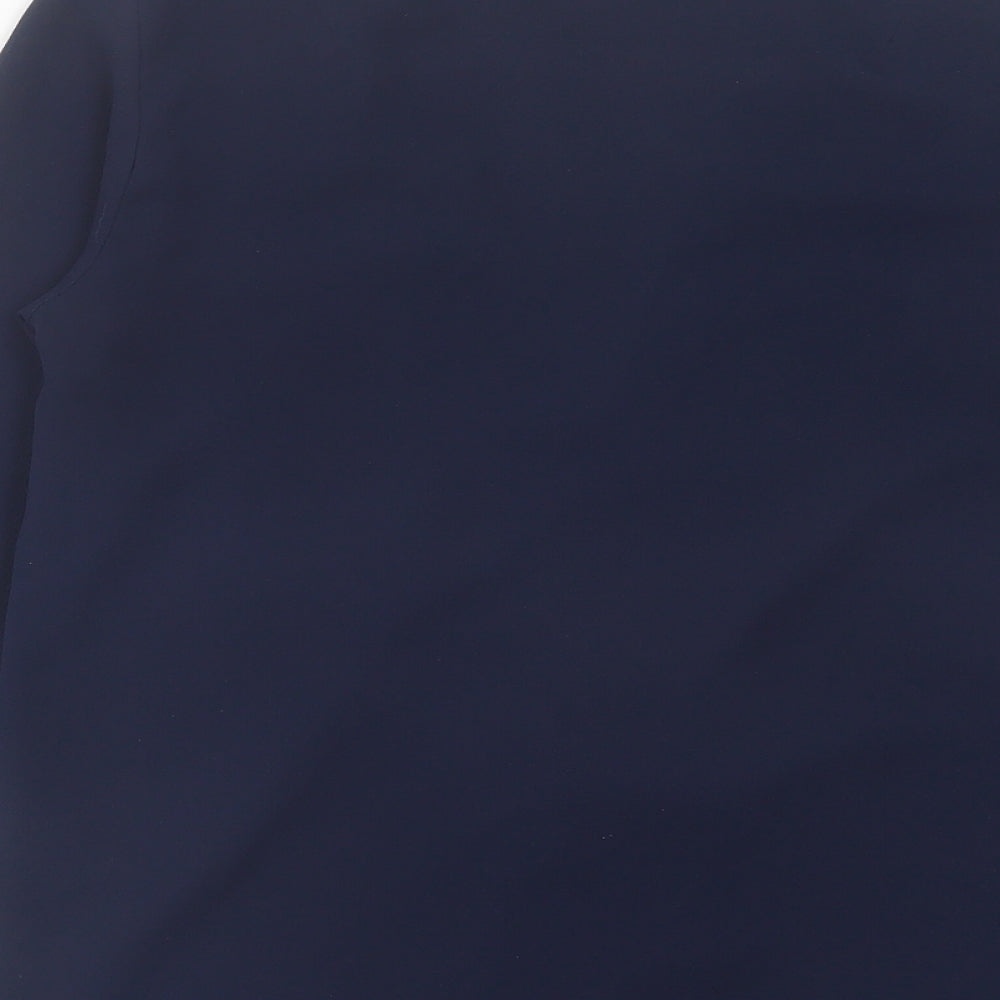 George Womens Blue  Polyester Basic Blouse Size 8 V-Neck
