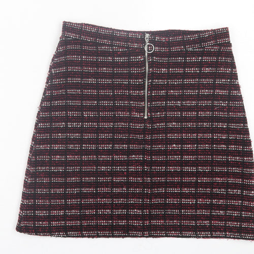 primarkq Womens Purple Geometric Cotton A-Line Skirt Size 8   Zip